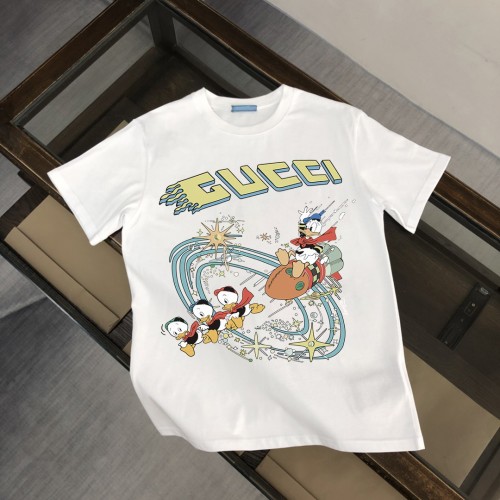 Gucci Fashion Cartoon Logo Printed Short Sleeve Couple Casual Round Neck T-shirt