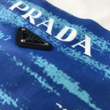 Prada Fashion Classic Triangle Logo Short Sleeve Unisex Casual Loose T-shirt