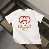 Gucci Fashion Doraemon Logo Printed Short Sleeve Unisex Casual Loose T-shirt