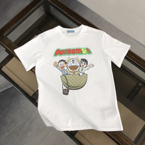Gucci Fashion Doraemon Logo Printed Short Sleeve Unisex Casual Loose T-shirt