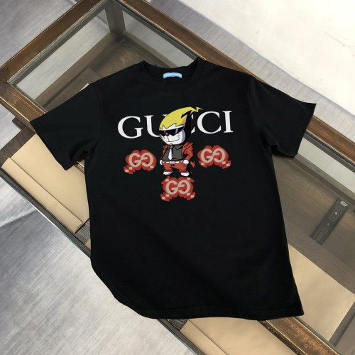 Gucci Personalized Dingdang Cat Logo Printed Short Sleeve Unisex Casual Round Neck T-shirt