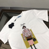 Prada Fashion Logo Printed Round Neck Short Sleeve Unisex Casual Versatile T-shirt