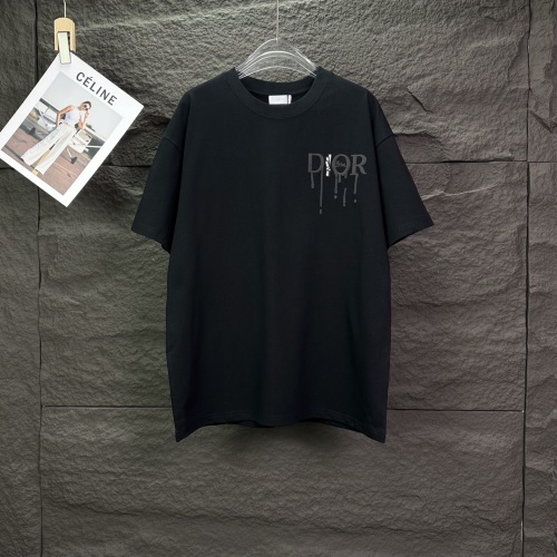 Dior 26SS Fashion Foam Melted Logo Printed T-shirt Unisex Casual Versatile Short Sleeve