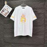 Balenciaga 26SS Fashion Flame Logo Printed T-shirt Couple Casual Versatile Short Sleeve
