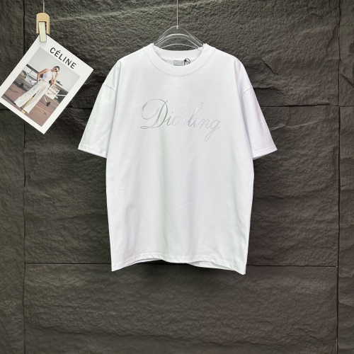 Dior Classic Simple Letter Printed T-shirt Unisex Casual Versatile Short Sleeve