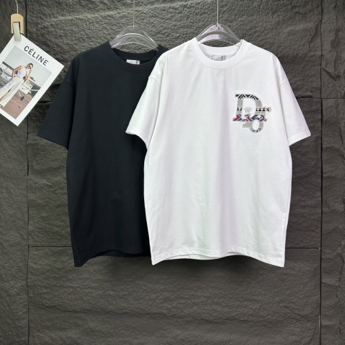 Dior 26SS Fashion Heavy Industry Embroidered Logo T-shirt Unisex Casual Versatile Short Sleeve