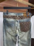 Louis Vuitton Fashion Logo Printed Washed Slim Fit Small Straight leg Jeans