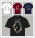Dior New Fashion Flower Bird Printed T-shirt Couple Casual Versatile Short Sleeve