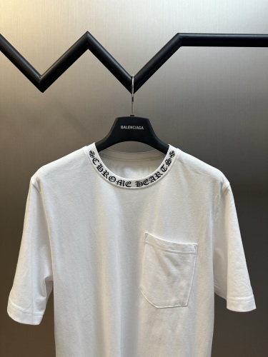 Chrome Hearts Sanskrit Printed Pocket Short Sleeved Shirt Cotton Fabric Leisure Fashion