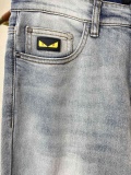 Fendi 26ss New Fashion Versatile Washed Slim fit Small Straight leg Jeans
