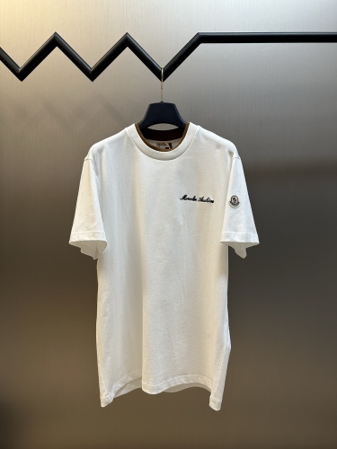Moncler Embroidered Logo Fake Two Short Sleeves Leisure Exercise Fashion T-shirt