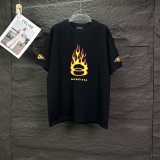 Balenciaga 26SS Fashion Flame Logo Printed T-shirt Couple Casual Versatile Short Sleeve
