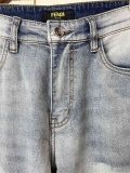 Fendi 26ss New Fashion Versatile Washed Slim fit Small Straight leg Jeans
