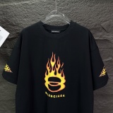Balenciaga 26SS Fashion Flame Logo Printed T-shirt Couple Casual Versatile Short Sleeve