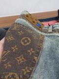 Louis Vuitton Fashion Logo Printed Washed Slim Fit Small Straight leg Jeans