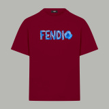 Fendi Fashion Hand drawn Logo Printed T-shirt Couple Casual Versatile Short Sleeve