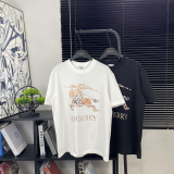 Burberry Classic War Horse Logo Printed T-shirt Couple Casual Versatile Short Sleeve