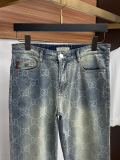 Gucci Fashion Full GG Printed Casual Washed Straight leg Jeans