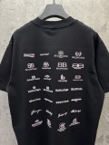 Balenciaga 26SS Fashion Embroidery Logo UV Color Change T-shirt Unisex Casual Versatile Short Sleeve