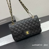 Chanel Fashion CC Leather Diamond Grid Chain Shoulder Bag Crossbody Bag Size: 25.5 x 17.5 x 7 CM