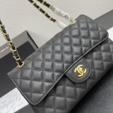 Chanel Fashion CC Leather Diamond Grid Chain Shoulder Bag Crossbody Bag Size: 25.5 x 17.5 x 7 CM
