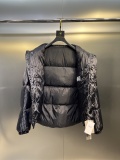 Dior Classic Mech Series Black Tone+Full Printed Jacquard Fabric Fashion Coat Down Jacket