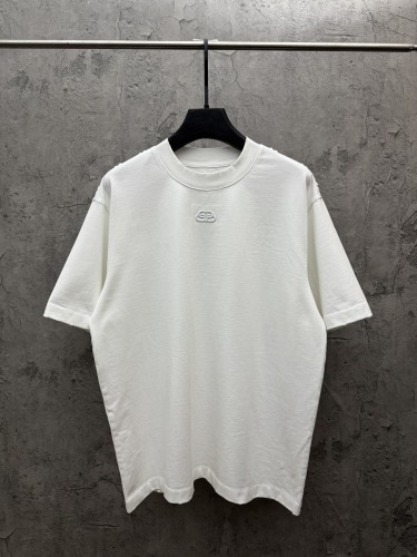 Balenciaga 26SS Fashion Heavy Industry Embroidered Logo T-shirt Unisex Casual Loose Short Sleeve