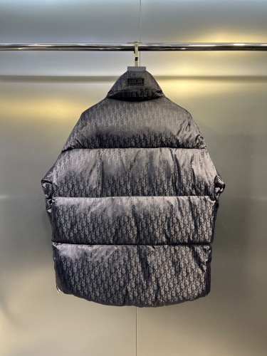 Dior Classic Mech Series Black Tone+Full Printed Jacquard Fabric Fashion Coat Down Jacket