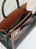 Burberry Fashion Retro Pattern Rivet Handbag Crossbody Bag Size: 26 x 13.5 x 20 CM