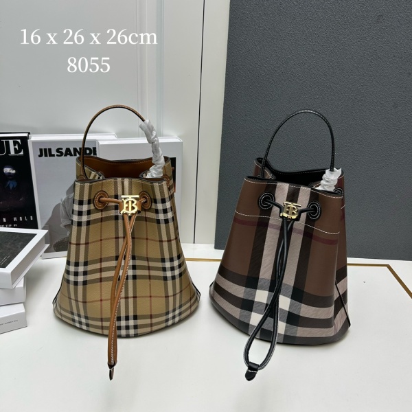 Burberry Fashion Versatile Drawstring Bucket Bag Crossbody Bag Size: 16 x 26 x 26 CM