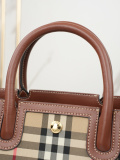 Burberry Fashion Retro Pattern Rivet Handbag Crossbody Bag Size: 26 x 13.5 x 20 CM