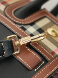 Burberry Fashion Retro Pattern Rivet Handbag Crossbody Bag Size: 26 x 13.5 x 20 CM