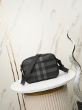 Burberry Fashion Versatile Carbon Grey Grid Single Shoulder Bag Crossbody Bag Size: 22.5 x 6 x 16 CM