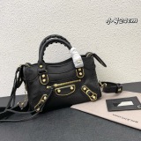 Balenciaga Fashion Versatile Sheepskin Crossbody Bag Handbag Motorcycle Bag Size: 24 x 15 x 9 CM