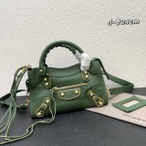 Balenciaga Fashion Versatile Sheepskin Crossbody Bag Handbag Motorcycle Bag Size: 24 x 15 x 9 CM