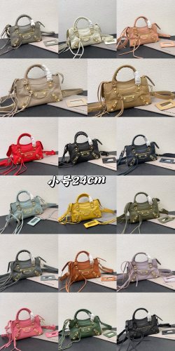 Balenciaga Fashion Versatile Sheepskin Crossbody Bag Handbag Motorcycle Bag Size: 24 x 15 x 9 CM