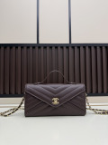 Chanel Fashion Versatile Leather Chain Crossbody Bag Handbag Size: 26 x 13.5 x 6 CM