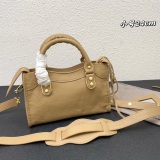Balenciaga Fashion Versatile Sheepskin Crossbody Bag Handbag Motorcycle Bag Size: 24 x 15 x 9 CM