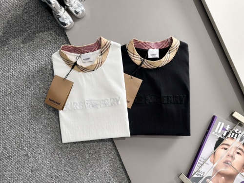 Burberry 26ss Classic Embroidered War Horse Logo Grid Thread Collar T-shirt Couple Versatile Loose Short Sleeve