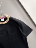 Burberry 26ss Classic Embroidered War Horse Logo Grid Thread Collar T-shirt Couple Versatile Loose Short Sleeve