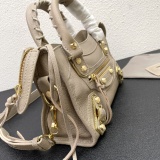 Balenciaga Fashion Versatile Sheepskin Crossbody Bag Handbag Motorcycle Bag Size: 24 x 15 x 9 CM