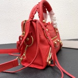 Balenciaga Fashion Versatile Sheepskin Crossbody Bag Handbag Motorcycle Bag Size: 24 x 15 x 9 CM