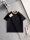 Burberry 26ss Classic Embroidered War Horse Logo Grid Thread Collar T-shirt Couple Versatile Loose Short Sleeve