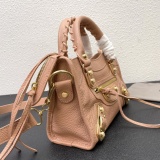 Balenciaga Fashion Versatile Sheepskin Crossbody Bag Handbag Motorcycle Bag Size: 24 x 15 x 9 CM