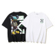 Off White Fashion Violent Bear Arrow Printed T-shirt Unisex Casual Loose Short Sleeve