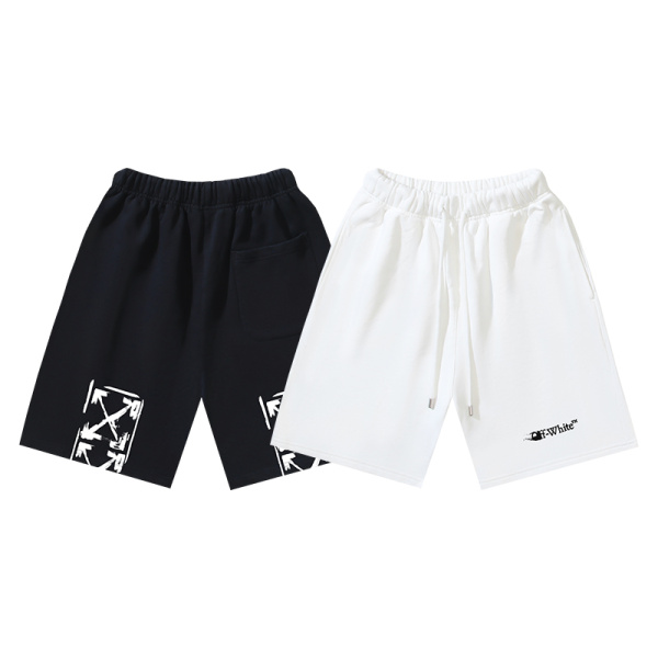Off White Classic Graffiti Arrow Logo Printed Shorts Unisex Casual Loose Sports Shorts