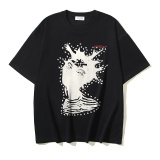 Off White Fashion Abstract Arrow Printed T-shirt Unisex Casual Loose Short Sleeve
