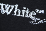 Off White Fashion Hemp Rope Arrow Pencil Printed Short Sleeve Unisex Casual Versatile T-shirt