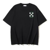 Off White Fashion Violent Bear Arrow Printed T-shirt Unisex Casual Loose Short Sleeve