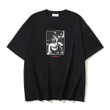 Off White Fashion Religious Arrow Printed T-shirt Unisex Casual Loose Short Sleeve